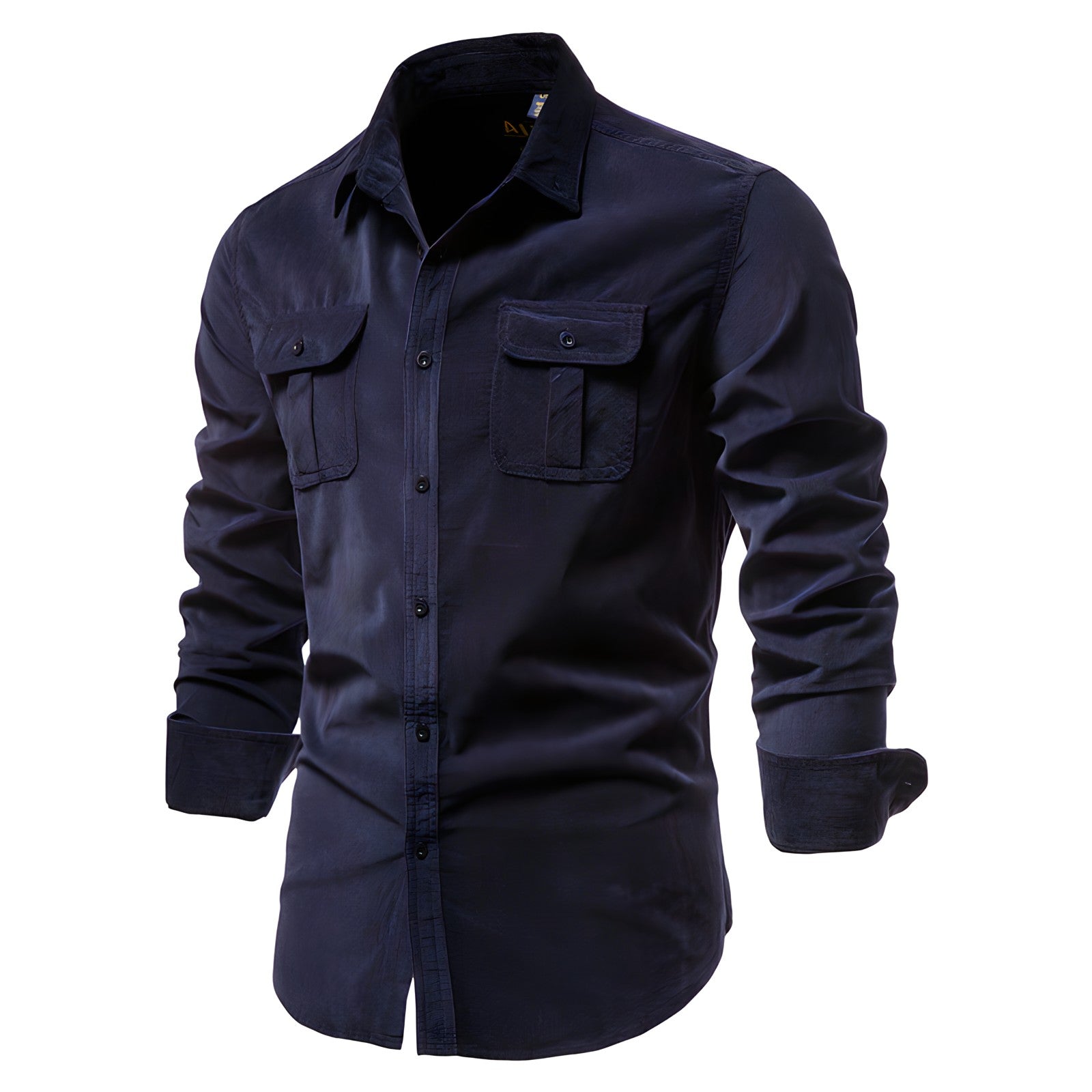 Brian - Classic Military Style Button-Up Shirt