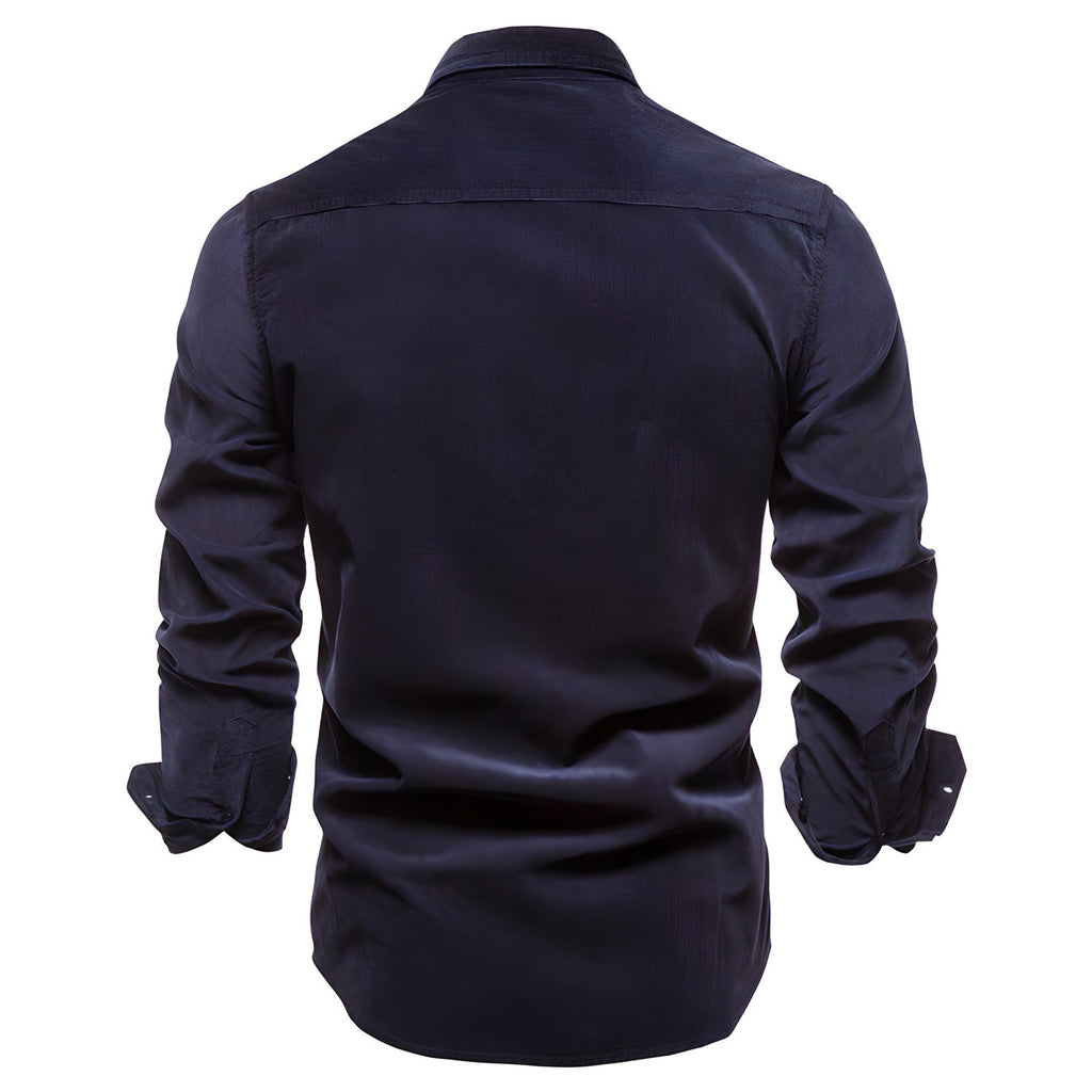 Brian - Classic Military Style Button-Up Shirt