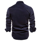 Brian - Classic Military Style Button-Up Shirt