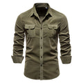 Brian - Classic Military Style Button-Up Shirt