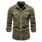 Brian - Classic Military Style Button-Up Shirt