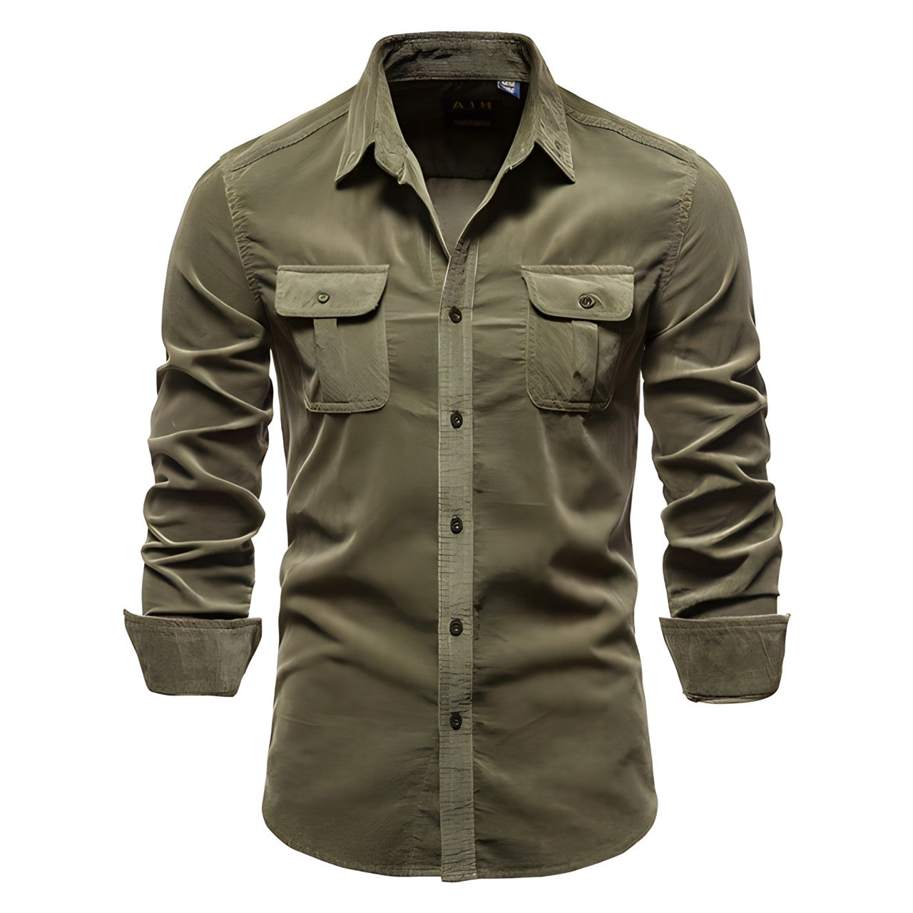 Brian - Classic Military Style Button-Up Shirt