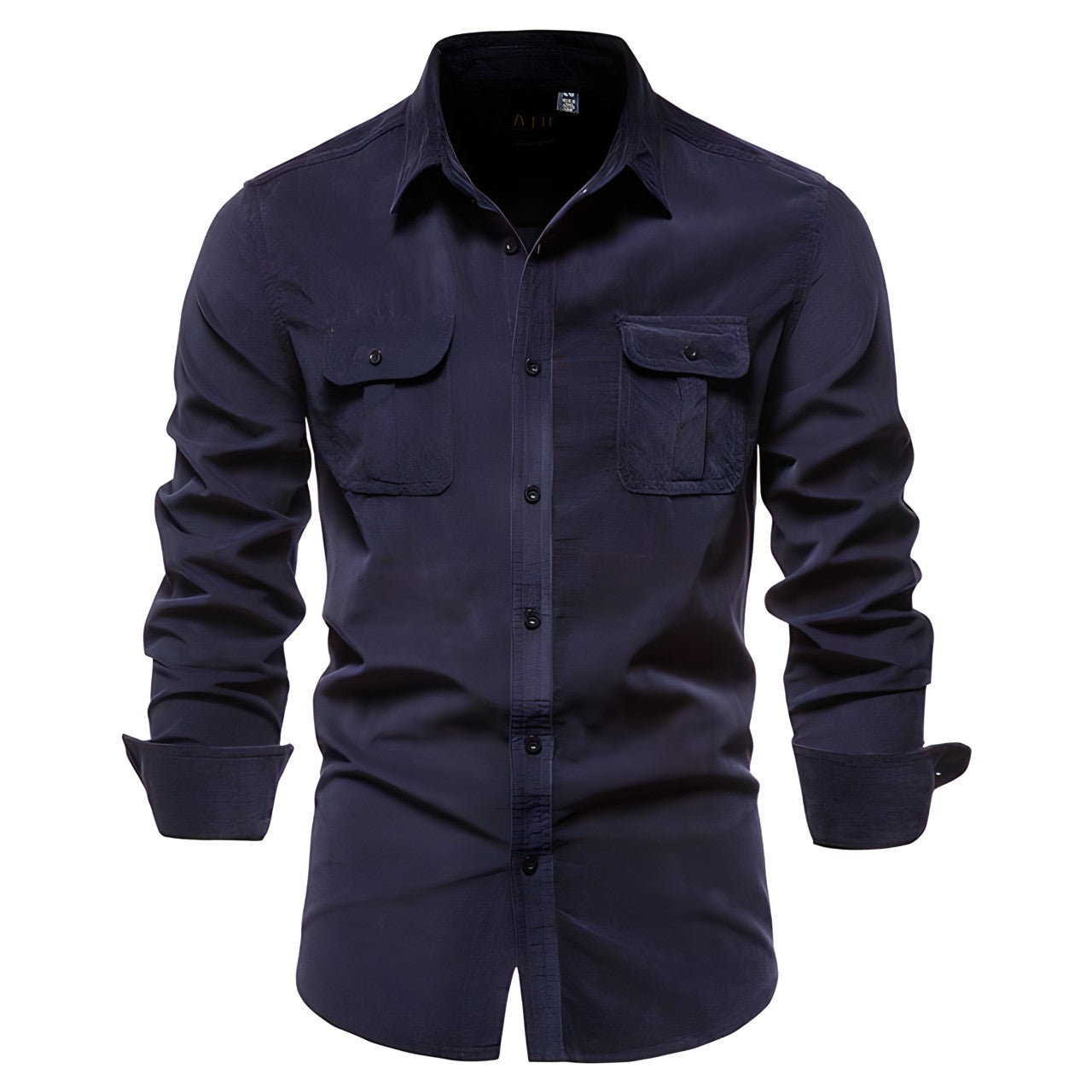 Brian - Classic Military Style Button-Up Shirt