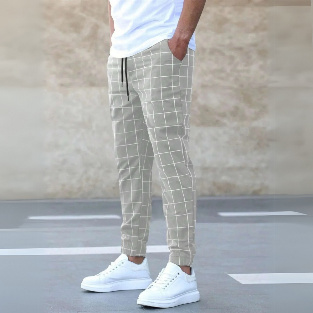 Teagan - Casual Grid Pattern Joggers