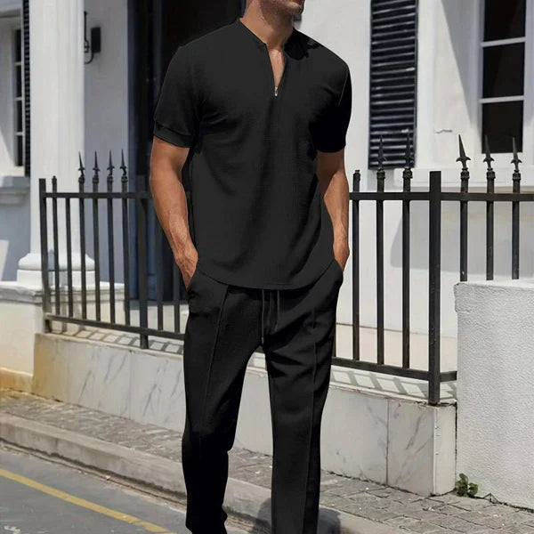 Urijah - Casual Waffle Polo Co-Ord Set