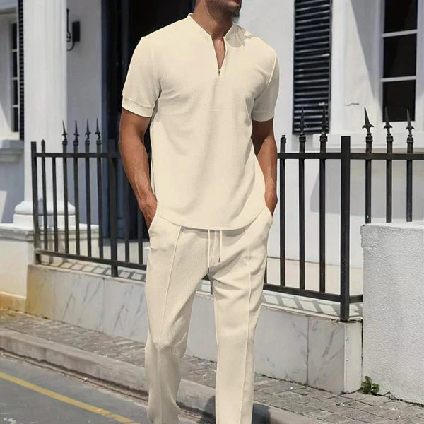 Urijah - Casual Waffle Polo Co-Ord Set
