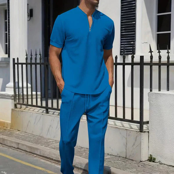 Urijah - Casual Waffle Polo Co-Ord Set