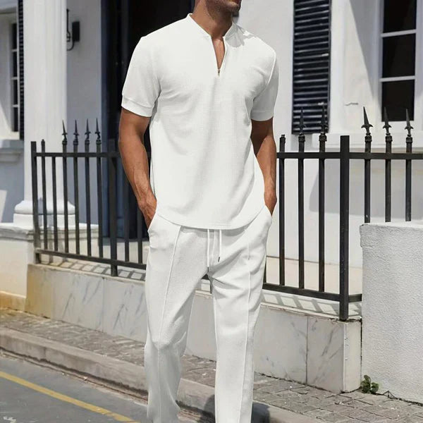 Urijah - Casual Waffle Polo Co-Ord Set