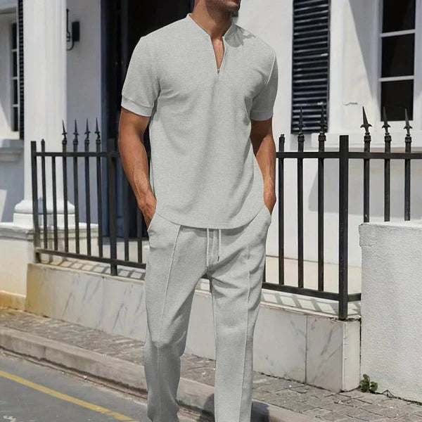 Urijah - Casual Waffle Polo Co-Ord Set