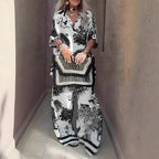 Marielle | Printed V-Neck Top & Long Pants
